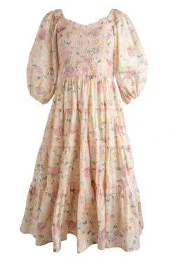 Roselyn Dress In Pastel Floral -CINZ Clothing Shop roselyn front