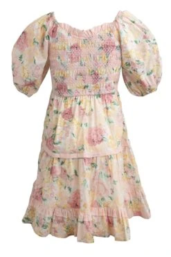 Mini Roselyn Dress In Pastel Floral -CINZ Clothing Shop roselyn mini back 306998