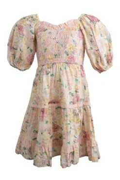 Mini Roselyn Dress In Pastel Floral -CINZ Clothing Shop roselyn mini front 410534