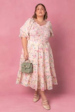 Roselyn Dress In Pastel Floral -CINZ Clothing Shop roselyn studio easter24 5 373b6cea 2e1c 4362 9968 f6aa5986c75e 167416