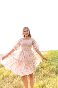 Short Madeline Dress In Pink - FINAL SALE -CINZ Clothing Shop short madeline pink 04 150252