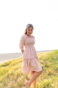 Short Madeline Dress In Pink - FINAL SALE -CINZ Clothing Shop short madeline pink 07 799209