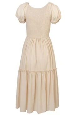 Sienna Dress In Cream - FINAL SALE -CINZ Clothing Shop siennaCream.back 739373