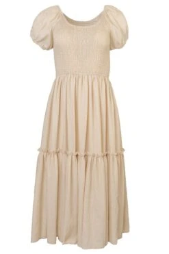Sienna Dress In Cream - FINAL SALE -CINZ Clothing Shop siennaCream.front 372444
