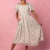 Sonnet Midi Dress In Vintage Rose -CINZ Clothing Shop sonnet 01 395711