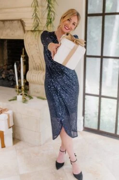 Starstruck Dress In Navy - FINAL SALE -CINZ Clothing Shop starstruck navy 08 822825