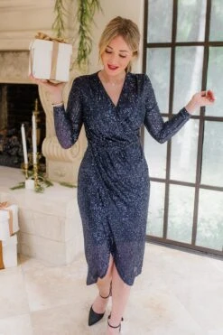 Starstruck Dress In Navy - FINAL SALE -CINZ Clothing Shop starstruck navy 10 383082