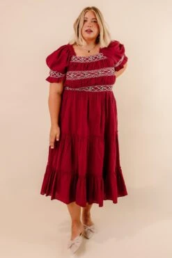 Liesl Midi Dress In Red - FINAL SALE -CINZ Clothing Shop studio 001 966562