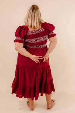 Liesl Midi Dress In Red - FINAL SALE -CINZ Clothing Shop studio 002 991187