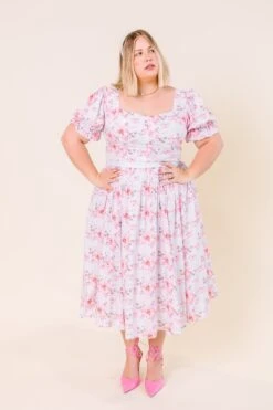 Ballerina Dress In Pink Blossom - FINAL SALE -CINZ Clothing Shop studio easter 043 374328