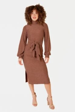 Jensen Dress In Mocha - FINAL SALE -CINZ Clothing Shop studio f23 08 931368
