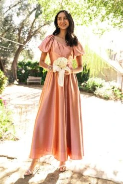 Tessie Dress In Apricot Crush -CINZ Clothing Shop tessie 07 352993