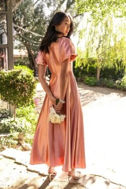 Tessie Dress In Apricot Crush -CINZ Clothing Shop tessie 08 198528