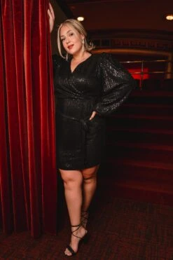 Jagger Dress In Black Sequin - FINAL SALE -CINZ Clothing Shop web holiday2final 096 276353