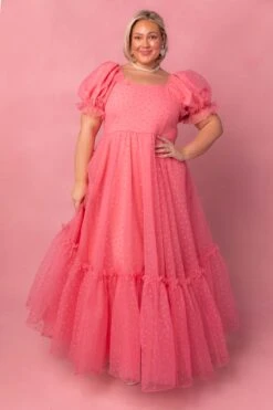 Wonderland Dress In Pink Hearts -CINZ Clothing Shop web valentinesday modestsizeinclusivedresses lovers 38